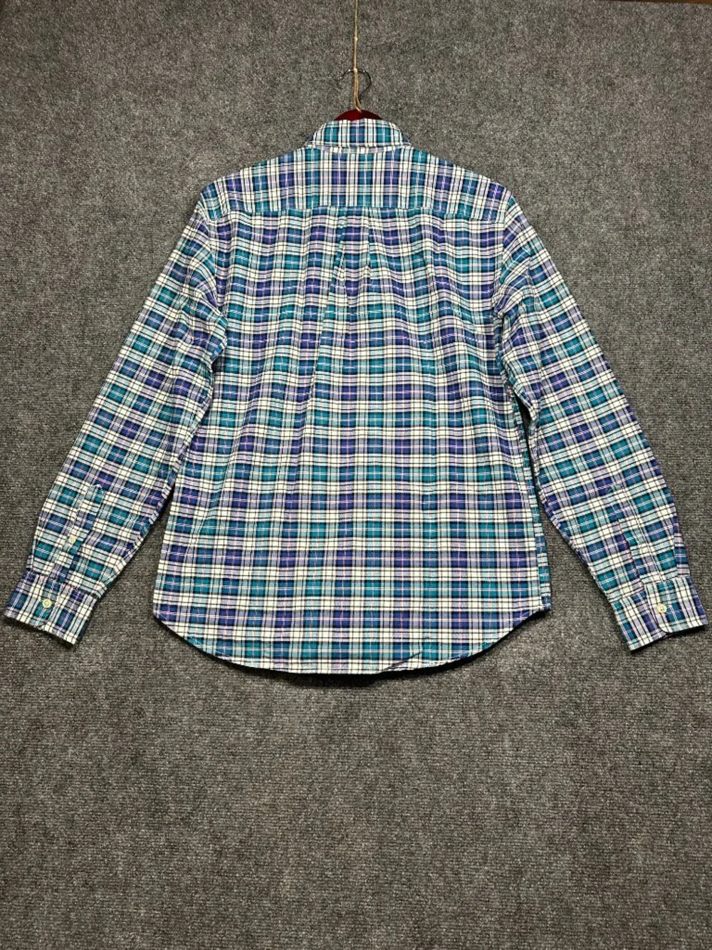 GAP Shirt Mens Small Blue Plaid Cotton Button Down Pocket Long Sleeve
